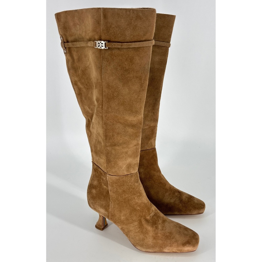 Sam Edelman Lyla Knee High Boots Harvest Brown Women Size 7.5 WC Wide Calf Suede
